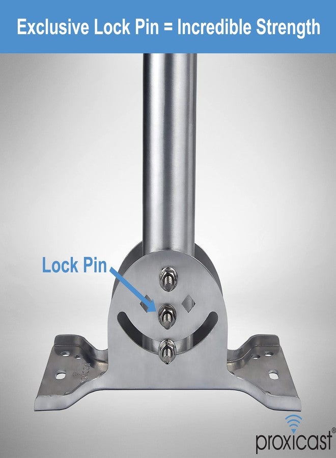 Proxicast Pro-Grade J-Max 100% Solid Stainless Steel Antenna Mount - Universal Outdoor Adjustable Pivot/Lock Bracket & J-Pipe Mast (1.5" x 18" Pole) for Wall, Eave or Roof Mounting (ANT-800-JP3) - Image 3